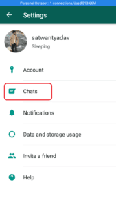 WhatsApp Chat में Font size