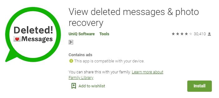 View Deleted Messages & Photo Recovery 